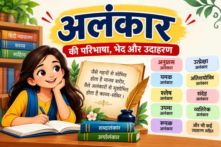 अलंकार की परिभाषा, भेद और उदाहरण