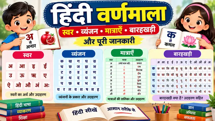 हिंदी वर्णमाला: स्वर, व्यंजन, मात्राएँ और पूरी जानकारी